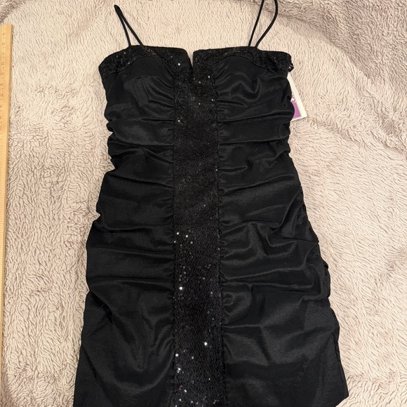 Vintage Black Party Mini Dress LBD - Picture 3 of 9